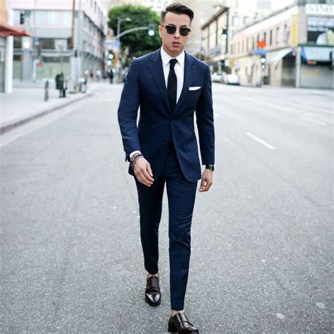 navy blue suit black shoes